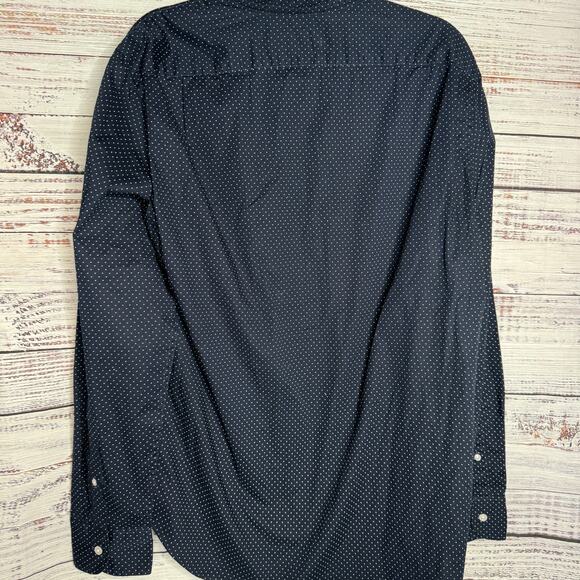 J.Crew Mens Button Down Shirt Large Navy Micro Dot Stretch Cotton NWT - Picture 5 of 7